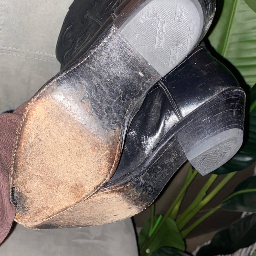 Tony Lama Black Leather Boots - Picture 4 of 8